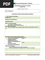 Student Development Program Project Proposal Template