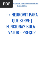 NEUROVIT Onde Comprar - Funciona Mesmo? BULA - Valor - Preço?