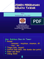 Materi Manajemen Budidaya Tawar 2019