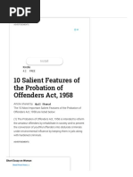 10 Salient Features of The Probation of Offenders Act, 1958