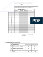 FORMAT PENILAIAN PENTAS PAI Juri Kaligrafi