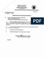 Division Memorandum: Republic of The Philippines