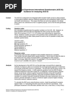 Adverse Childhood Experiences International Questionnaire (ACE-IQ) Guidance For Analysing ACE-IQ