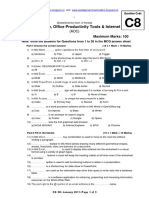 Office Suite, Office Productivity Tools & Internet: Time: 2 Hours Maximum Marks: 100