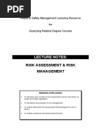 Lecture Notes:: Risk Assessment & Risk Management