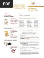 Mccqe Part I - Information Sheet: What's Changed?