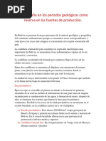 La Geografía en Los Periodos Geológicos Como Reserva en Las Fuentes de Producción