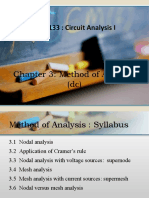 BEE1133: Circuit Analysis I: Chapter 3: Method of Analysis (DC)