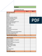 Cost-Benefit Analysis: (Proposed Product/Initiative/Service) Quantitative Costs Year 1 Year 2