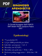 Diagnosis Apendisitis: DR Donald Aronggear SPB Finacs SMF Bedah Rsud Jayapura Papua 2007