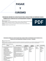 Programa Minimo de Capacitacion para Conductores en El Servicio de Autotransporte