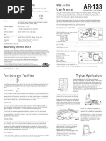 Manuale Duso BSS Ar133 Active Di Box Attiva PDF