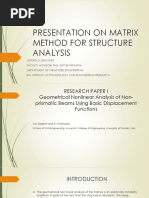 Presentation On Matrix Method For Structure Analysis