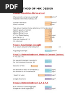 Aci Method of Mix Design: Design Stipulation (To Be Given)