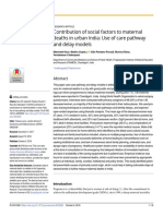 Research Article: Contribution of Social Factors To Maternal Deaths in Urban India Use of Care Pathway and Delay Models