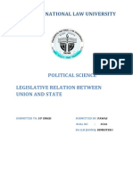 Chanakya National Law University: Political Science Legislative Relation Between Union and State