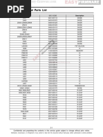 MAIN Electrical Parts List: Firmware