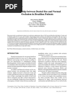 Relationship Between Dental Size and Normal Occlusion in Brazilian Patients