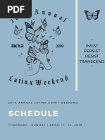 Latinx Admit Weekend Schedule