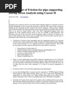 Co-Efficient of Friction For Pipe Supporting During Stress Analysis Using Caesar II