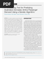 A Forecasting Tool For Predicting Australia's Domestic Airline Passenger Demand Using A Genetic Algorithm