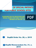 Issuance of Special Patents For Public School Sites