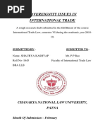 Sovereignity Issues in International Trade: Chanakya National Law University, Patna