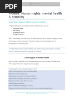 Human Rights, Mental Health & Disability