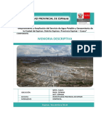 Memoria Descriptiva General Espinar PDF