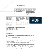 Worksheet On Moles