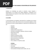 Procedimiento para El Manejo de Materiales Peligrosos