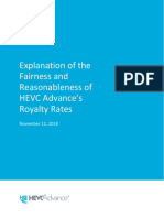 Explanation of The Fairness and Reasonableness of HEVC Advance Rates