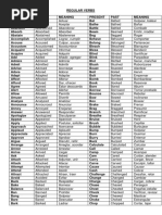 Regular Verbs Past Tense