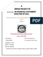 A Seminar Project On A Study On Financial Statement Analysis of Sail