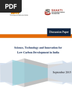 Science, Technology and Innovation For Low Carbon Development in India