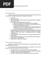 RE: Requirements and Steps For Setting Up A Representative Office DATE: 6 February 2019