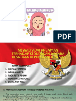 Mewaspadai Ancaman Terhadap Kedudukan Negara Kesatuan Republik Indonesia (Zafira DKK)