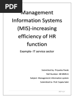 Management Information Systems (MIS) - Increasing Efficiency of HR Function