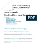 Benefits of Renewable Energy Usel