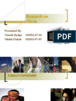 Marketing Research On Microwave-Oven: Presented By-Vinath Hedge MMM-07-02 Nikhil Padale MMM-07-05