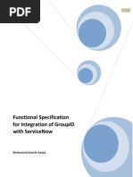 Functional Specification For Integration of GroupID With ServiceNow