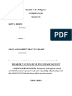 Memorandum For The Respondent: Republic of The Philippines Supreme Court Manila City