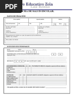 Ficha de Salud Escolar. 1