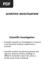 Hallmarks of Scientific Investigation