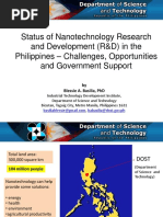 Status of Nanotechnology Research and Development (R&D) in The Philippines - Challenges, Opportunities and Government Support