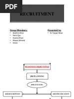 Recruitment: Group Members: Presented To