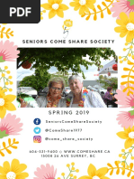 Seniors Come Share Society: SPRING 2019