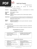 Perfil Jefe de Control de Calidad Planta