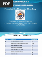 Presented By: Bhupendra Choudhary: Computer Language (Types)