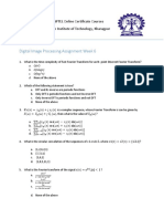 Digital Image Processing Assignment Week 6: NPTEL Online Certificate Courses Indian Institute of Technology, Kharagpur